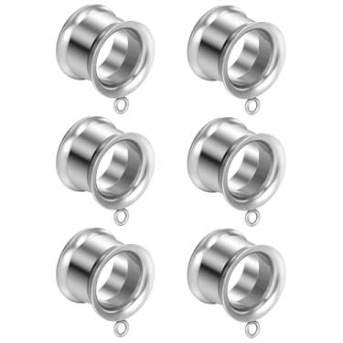 Imagem de Cisyozi Brincos de alargadores de túneis DIY de 14 mm para orelhas 9/40.6 cm 316L Stainelss cirúrgicos aço prata alargador duplo alargador alargador acessórios piercing joias mulheres homens 14 mm