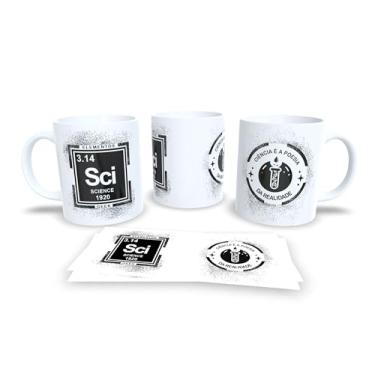Imagem de Elementos Caneca de Cerâmica Geek, Design Nerd, Branca, 325ml, Coleção GK 1977 (15046)