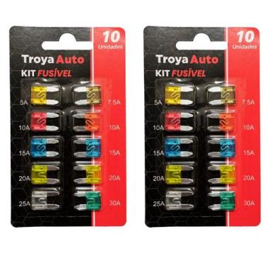 Imagem de 20 Mini Fusível Automotivo Carro Moto 5a 30a - TROYA AUTO