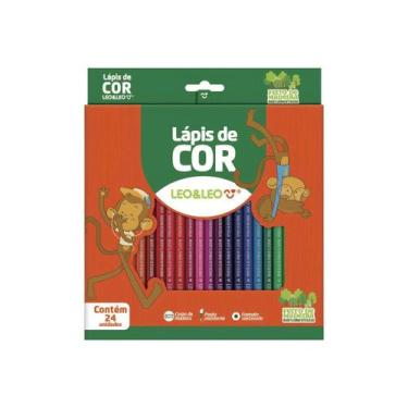 Imagem de Lápis De Cor De Madeira 24 Cores Escolar Leo & Leo - Leoleo