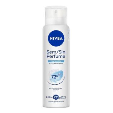 Imagem de Desodorante Aerosol Nivea Sensitive & Pure  Feminino, Sem Perfume 150m
