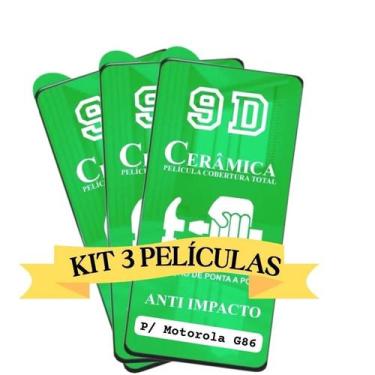Imagem de Kit 3x Películas 9D Protetora de Cerâmica para Moto G86 5G - LXL