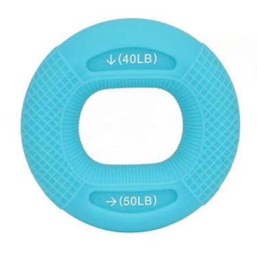 Imagem de Anel de treinamento de aperto de silicone fortalecedor de mão 40 a 50LB resistência antiderrapante portátil exercitador de antebraço para treinamento de força de escalada azul