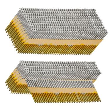 Imagem de SITLDY Pregos de enquadramento de 30 a 34 graus, haste de anel de 520 unidades, haste de fita de papel galvanizado mergulhado a quente com cabeça D, para pregador de moldura de 30 a 34 graus