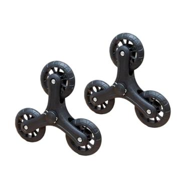 Imagem de Xgdsnly 2x Rodízios para Subir Escadas, Carrinho de Mão, Requer Montagem, Silencioso, Sem Esforço, Rodízios Versáteis, Dobrável, Preto, 23x20,5cm