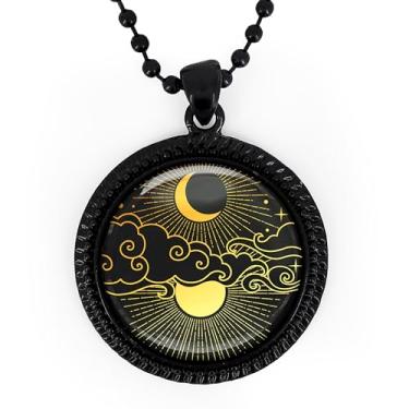 Imagem de Colar com pingente celestial - Hobo Sol e Lua, Tarot Astrology, Joia Artesanal - 918-2-RN, Large, Metal, Sem Pedra Preciosa