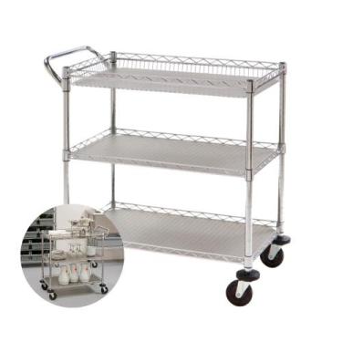 Imagem de Carrinho Chá Aço Cromado 3 Prateleiras Restaurante Hoteis - Uteall