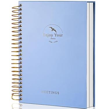 Imagem de Caderno de reuniões FLYING EGALE, cadernos profissionais de 21,6 x 28 cm, 240 páginas, planejador de projetos tamanho A4, organizador de agenda de reuniões em espiral para mulheres e homens, diário