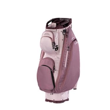 Imagem de Sun Mountain Bolsa de golfe feminina leve C100 14 vias - 13 bolsos, sistema de alça única, base de compressão compatível com carrinho de passeio elétrico push-, modelo 2026 - Powder-Mauve-Wine