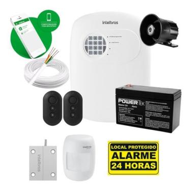 Imagem de Kit Alarme Intelbras Sensor Cf Porta De Aço E Infravermelho