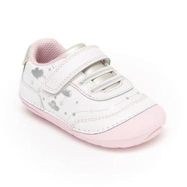 Imagem de T nis esportivo Adalyn para beb s e crian as pequenas Stride Rite Soft Motion, White/ Silver, 5 Wide Toddler