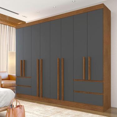 Imagem de Roupeiro Casal 8 Portas 4 Gav Natasha Freijó/grafite - M.a