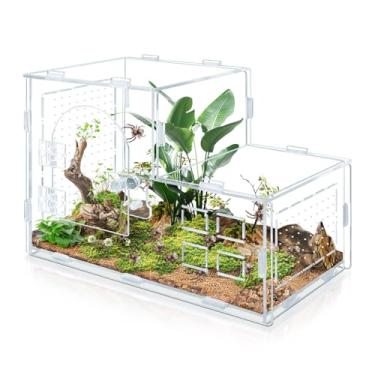 Imagem de Gabinete de aranha saltadora de acrílico, gabinete versátil para répteis, terrário de aranha saltadora, tanque de caranguejo eremita de alta transparência para tarântula, lagartixa, camaleão, besouro