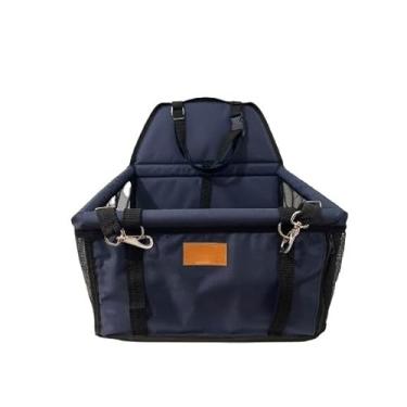 Imagem de Cadeirinha Assento Cadeira Pet de Carro para Cães Cachorro Gatos ATÉ 10KG -Transporte Passeio Viagem (Azul Marinho)