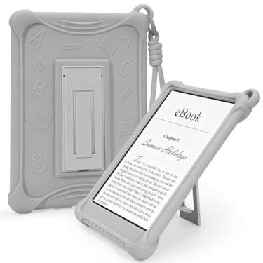 Imagem de Capa fina para Kindle Paperwhite de 7 polegadas com cordão de mão (12ª geração 2024) e Kindle Colorsoft Signature Edition, capa de suporte fofa e à prova de choque, capa de silicone para entusiastas