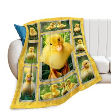 Imagem de Cobertor de pato, lindo cobertor de pato amarelo, presentes de patos cobertores de flanela de pelúcia para meninas, mulheres, homens, meninos, amantes, adultos, roupa de cama macia, presente para