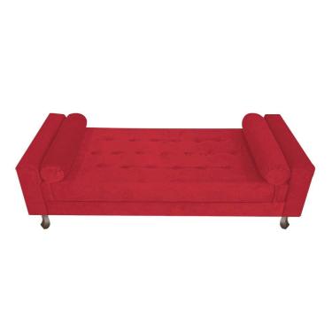 Imagem de Recamier Baú Félix Solteiro 120cm Suede Vermelho