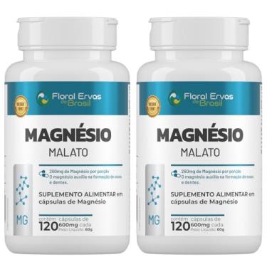 Imagem de Kit 2x Magnésio Malato 600mg 120 Cápsulas Floral Ervas