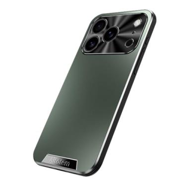 Imagem de HAOMRIYL Capa para iPhone 17 Pro Max/17 Pro/Air/17, capa de proteção de câmera de metal fina rígida PC fosco antiarranhões, verde, 17 Pro Max