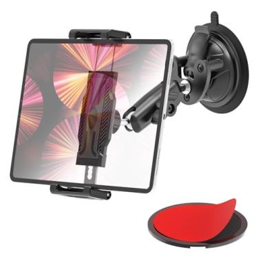 Imagem de FreeSave Suporte para tablet de para-brisa com ventosa a vácuo para carro/caminhão, [braço ajustável dobrável de metal 360°] Suporte para tablet de painel para iPad Pro/Air/Mini, Galaxy, dispositivo