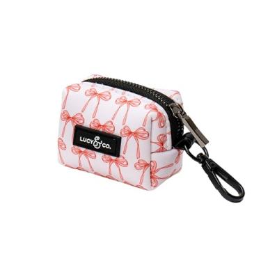 Imagem de Lucy & Co. Balé Bows Suporte para cocô de cachorro para todos os dias - Dispensador à prova de vazamento - Coletor higiênico para cocô de estimação - floral coral roxo