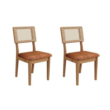 Imagem de Conjunto com 2 Cadeiras Malba Tela Freijó e Veronese