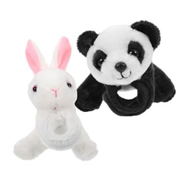Imagem de Toyvian 2 pulseiras de pulso de animal de pelúcia felpudas para meninos e meninas tema selva lembrancinhas de festa panda