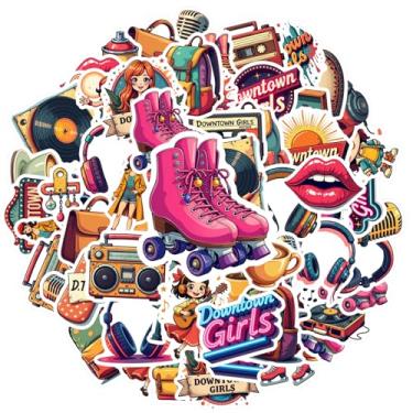 Imagem de 50 peças música retrô café urbano moda material escolar adesivos de recompensa de professores fones de ouvido à prova d'água grafite para laptop, motocicleta, bagagem, telefone, faça você mesmo