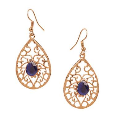 Imagem de Touchstone Brincos de jali de filigrana fina indiana Bollywood feitos à mão em tom de ouro antigo e prata para mulheres.