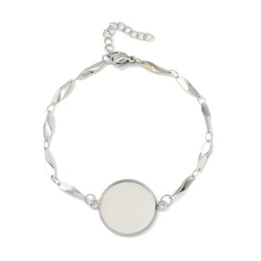 Imagem de LiQunSweet 10 peças de aço inoxidável 304 kit de pulseira de corrente de bisel em branco corrente para fazer joias DIY achados 7 polegadas (17,9 cm) Bandeja: 18 mm