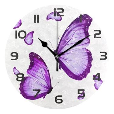 Imagem de GakkiGii Butterfly Relógio de parede silencioso sem tique-taque, relógio moderno operado por bateria para escritório em casa, cozinha, quarto - fácil de ler