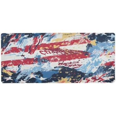 Imagem de SEHANY Tapete de mouse grande bandeira americana 80 x 39,9 cm antiderrapante para jogos com base de borracha de 3 mm de espessura, protetor de mesa para laptop, mesa para jogadores, desktop