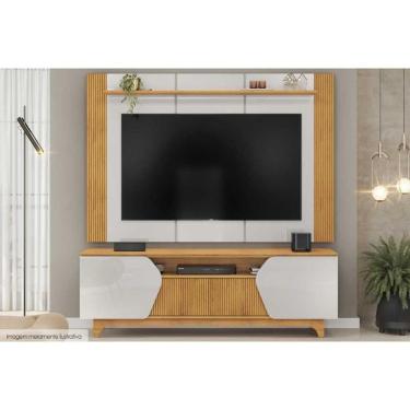 Imagem de Rack Bancada C/ Painel P/ Tv Até 75 Pol Helo 4 Portas Bali/cedro - Dj Móveis