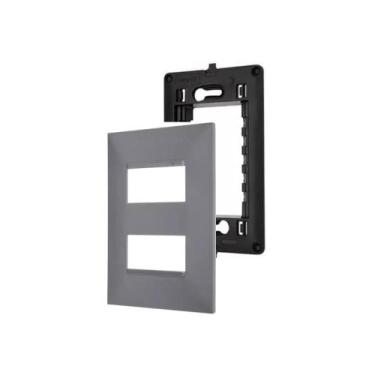 Imagem de Placa/Espelho 4X2 2 Mod 618506CZ Pial Plus+ Legrand c Suport - Schneid