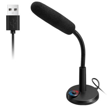 Imagem de Futurtecer Microfone USB para computador com luz de respiração RGB — cabo de 1,5 m, microfone de mesa Plug & Play para streaming, jogos, chamadas de vídeo e podcast