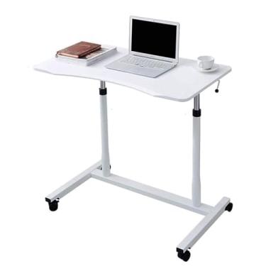 Imagem de HGTRH Mesa de suporte sentado, mesa de computador com roda universal com faixa de elevação de freio 70-108 cm placa engrossada haste de elevação pneumática borda de mesa design de canto arredondado