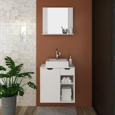 Imagem de Conjunto Banheiro Gabinete e Espelheira Branco - Tecno - Tecno Mobile