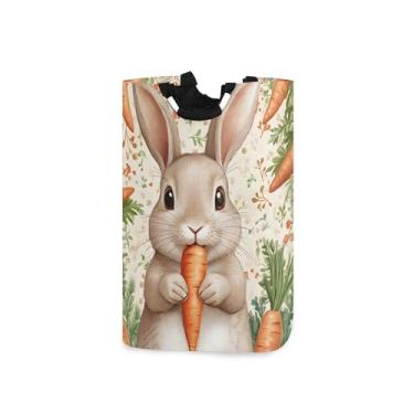 Imagem de xigua Cesto de roupa grande de coelho fofo com alça, cesto de roupas dobrável, cesta de armazenamento dobrável para organização de brinquedos e roupas no quarto, banheiro e lavanderia