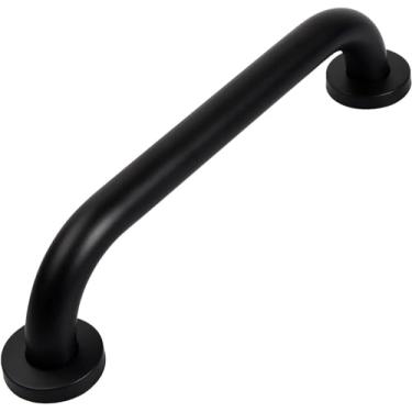 Imagem de uhyOHF Barras de apoio para banheiro, alça antiderrapante preta fosca para chuveiro, trilho de mão de segurança para chuveiro montado na parede, barra de apoio para idosos e crianças (uma cor - 40 cm