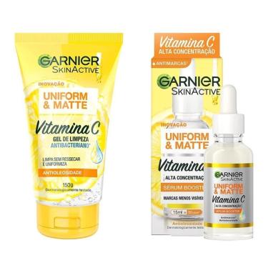 Imagem de Kit Garnier Uniform Matte Facial Vitamina C Sérum 15 mL + Gel de Limpeza - Antissinais / Skin Care-Unissex