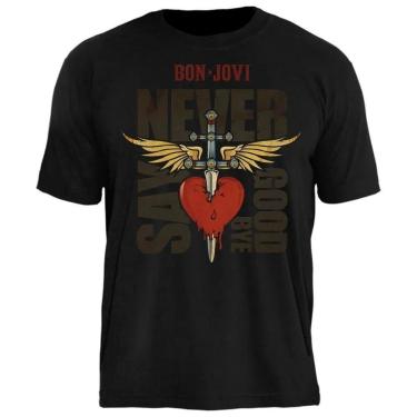 Imagem de Camiseta Bon Jovi Stamp Unissex em Algodão-Unissex