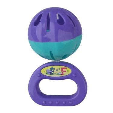Imagem de Chocalho bebe divertido recomendado para + 6 meses - AKT, 10 cm roxo, 