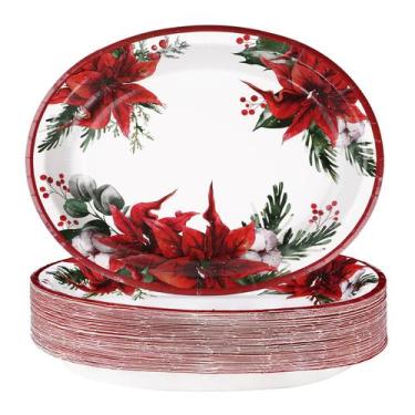 Imagem de Pratos de papel descartáveis Grencian Christmas 10x12" 50 unidades