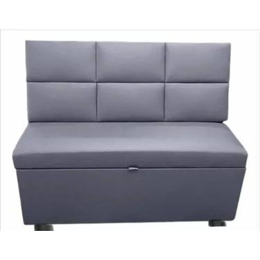 Imagem de Canto Alemão 120x45 Quadriculado Quadrado Corino ou Suede Sala pequena