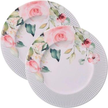 Imagem de Kit Jogo Prato Raso Jantar 12pçs 12 Pessoas Chá Ornatta 28cm