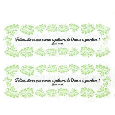Imagem de Transfer Textil Passe e Crie - Felizes São Os Que Ouvem A Palavra De D