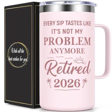 Imagem de Qtencas Presente de aposentadoria para mulher, Every Sip Tastes Like It's Not My Problem Anymore Caneca de café com isolamento de 590 ml, presente de despedida, presentes de despedida para mulheres
