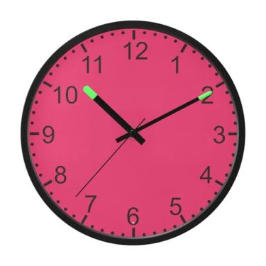 Imagem de ODAWA Relógio de parede de 30,5 cm Cerise See Relógio de bateria para dia ou noite