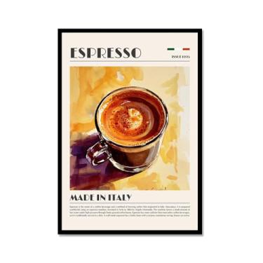 Imagem de Impressões de café vintage aquarela bebendo pôsteres arte de parede café decoração de cozinha sala de jantar escritório café bar decoração de parede (SKU3,12x45,7 cm = (30x45 cm), moldura de metal