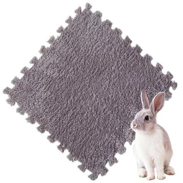 Imagem de Almofada de coelho para coelhos – Brinquedo de enriquecimento durável para acessórios de gaiola e brincadeiras (cinza, 4 peças)